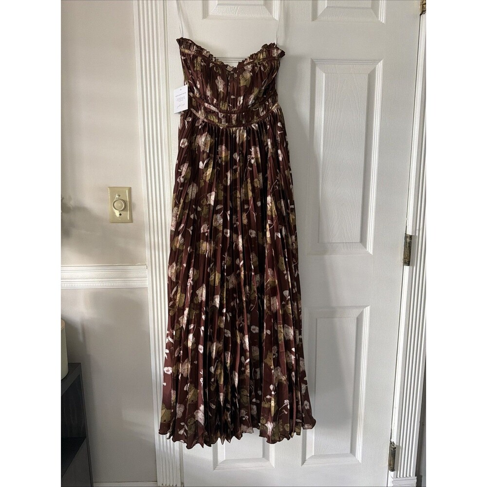 Petal & Pup Angelique Strapless Maxi Dress Brown S